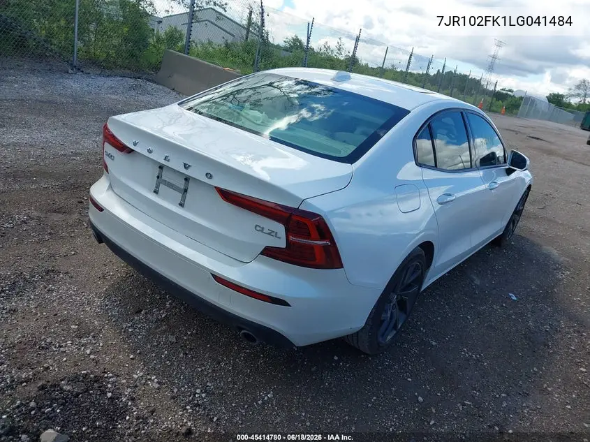 2020 Volvo S60 Momentum VIN: 7JR102FK1LG041484 Lot: 45414780