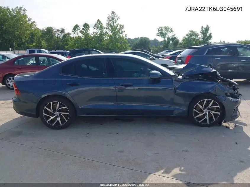 2020 Volvo S60 T6 Momentum VIN: 7JRA22TK6LG045691 Lot: 45432311