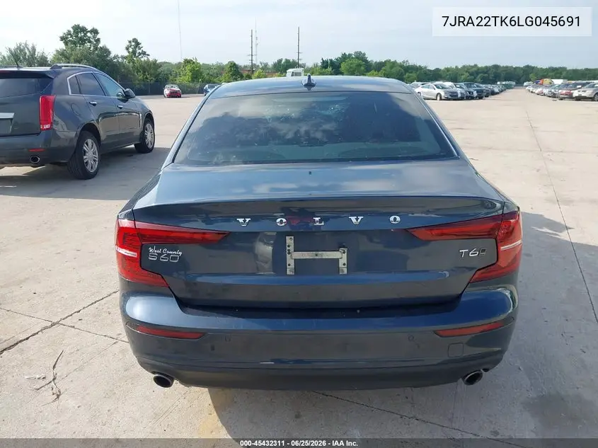 2020 Volvo S60 T6 Momentum VIN: 7JRA22TK6LG045691 Lot: 45432311