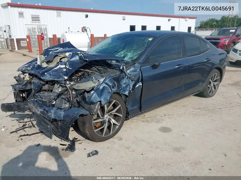 2020 Volvo S60 T6 Momentum VIN: 7JRA22TK6LG045691 Lot: 45432311