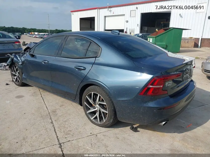 2020 Volvo S60 T6 Momentum VIN: 7JRA22TK6LG045691 Lot: 45432311
