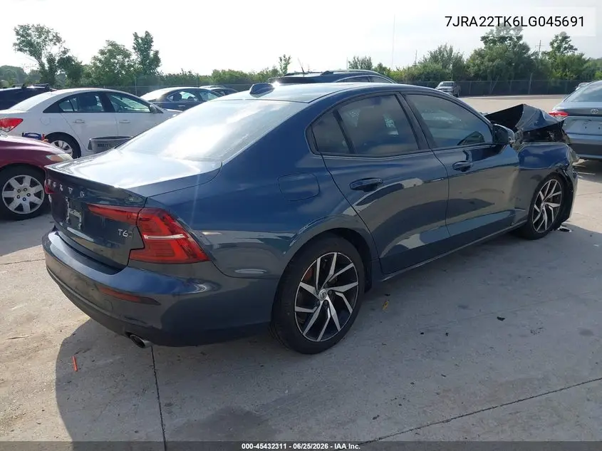 2020 Volvo S60 T6 Momentum VIN: 7JRA22TK6LG045691 Lot: 45432311