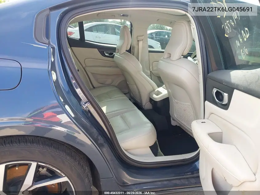 2020 Volvo S60 T6 Momentum VIN: 7JRA22TK6LG045691 Lot: 45432311