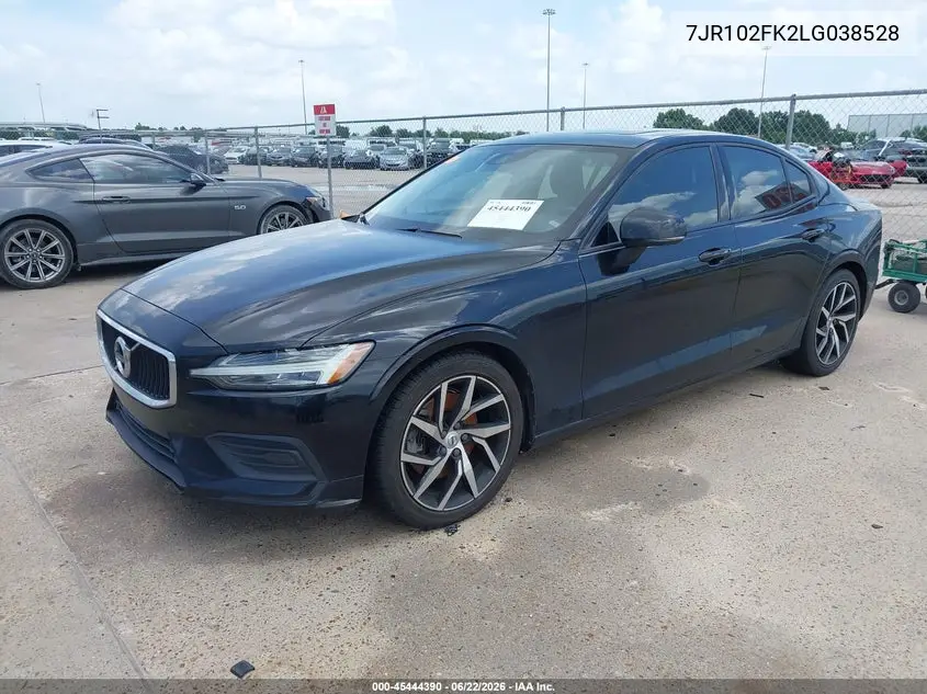 2020 Volvo S60 T5 Momentum VIN: 7JR102FK2LG038528 Lot: 45444390