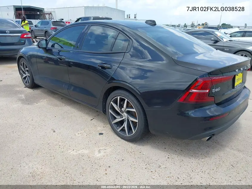 2020 Volvo S60 T5 Momentum VIN: 7JR102FK2LG038528 Lot: 45444390