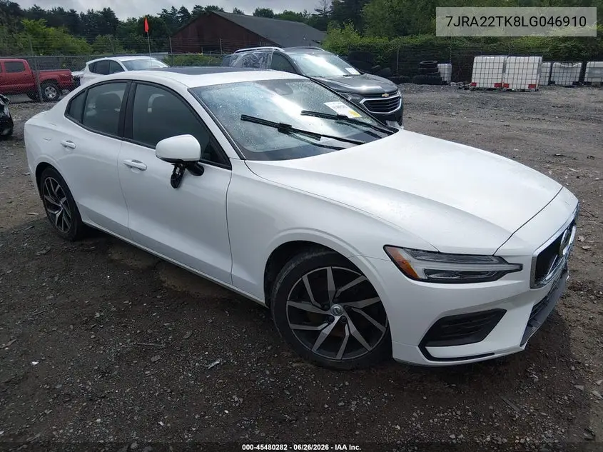2020 Volvo S60 T6 Momentum VIN: 7JRA22TK8LG046910 Lot: 45480282