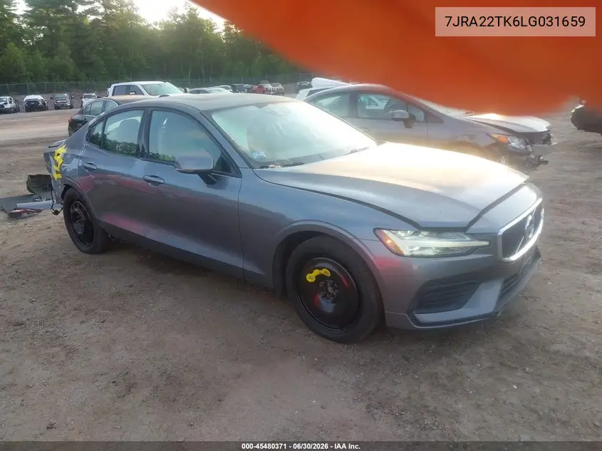 2020 Volvo S60 T6 Momentum VIN: 7JRA22TK6LG031659 Lot: 45480371