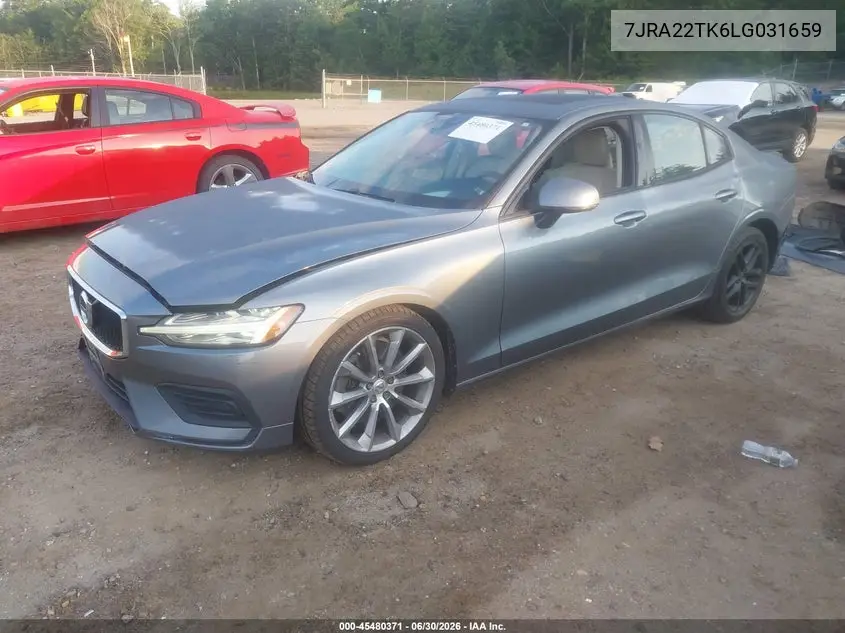 2020 Volvo S60 T6 Momentum VIN: 7JRA22TK6LG031659 Lot: 45480371