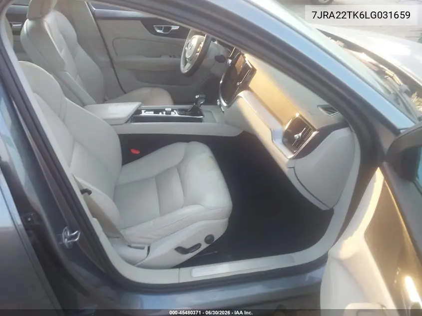 2020 Volvo S60 T6 Momentum VIN: 7JRA22TK6LG031659 Lot: 45480371