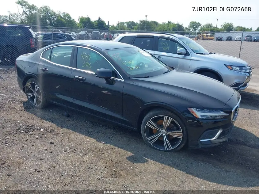 2020 Volvo S60 T5 Inscription VIN: 7JR102FL0LG072668 Lot: 45493276