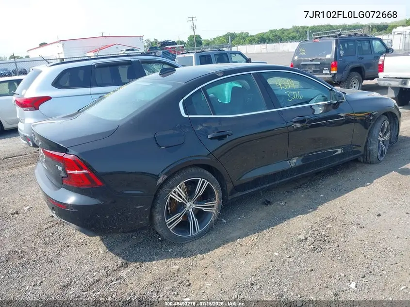 2020 Volvo S60 T5 Inscription VIN: 7JR102FL0LG072668 Lot: 45493276
