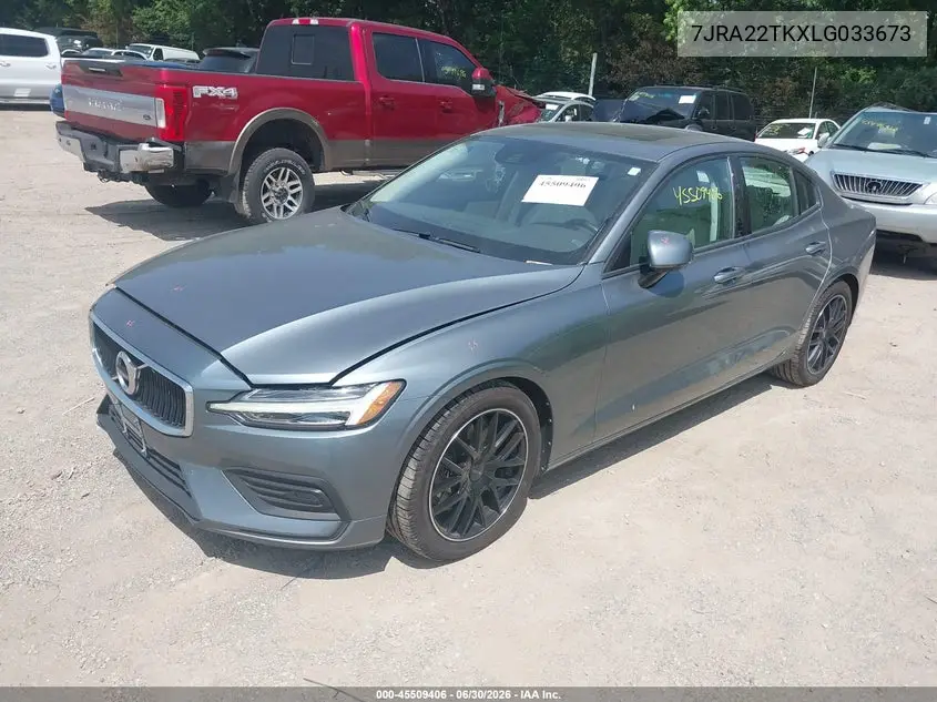2020 Volvo S60 T6 Momentum VIN: 7JRA22TKXLG033673 Lot: 45509406