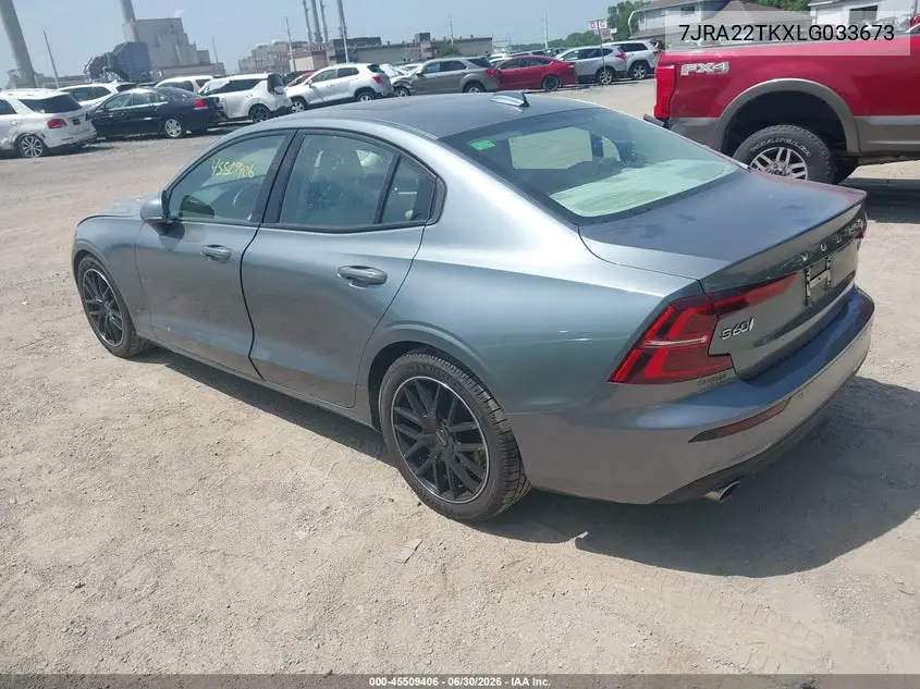 2020 Volvo S60 T6 Momentum VIN: 7JRA22TKXLG033673 Lot: 45509406