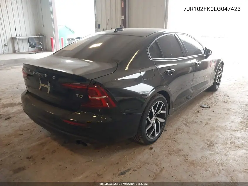 2020 Volvo S60 T5 Momentum VIN: 7JR102FK0LG047423 Lot: 45543559