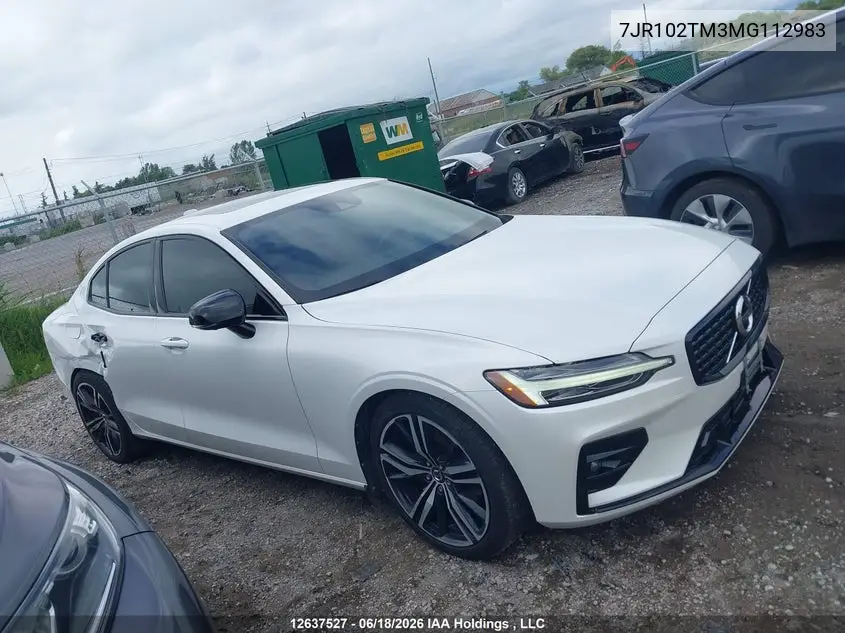 2021 Volvo S60 T5 R-Design VIN: 7JR102TM3MG112983 Lot: 12637527