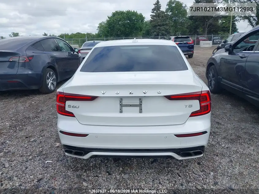 2021 Volvo S60 T5 R-Design VIN: 7JR102TM3MG112983 Lot: 12637527