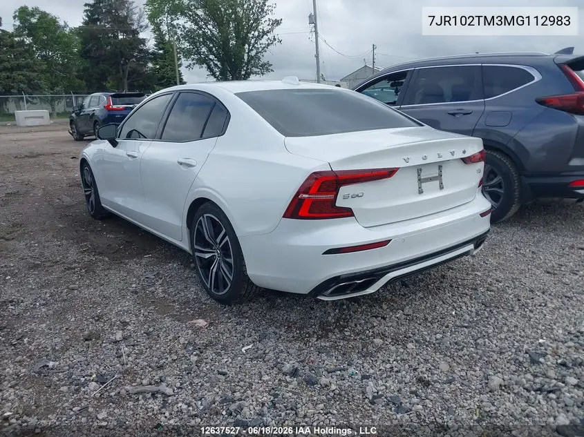 2021 Volvo S60 T5 R-Design VIN: 7JR102TM3MG112983 Lot: 12637527