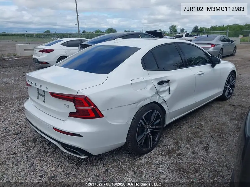 2021 Volvo S60 T5 R-Design VIN: 7JR102TM3MG112983 Lot: 12637527