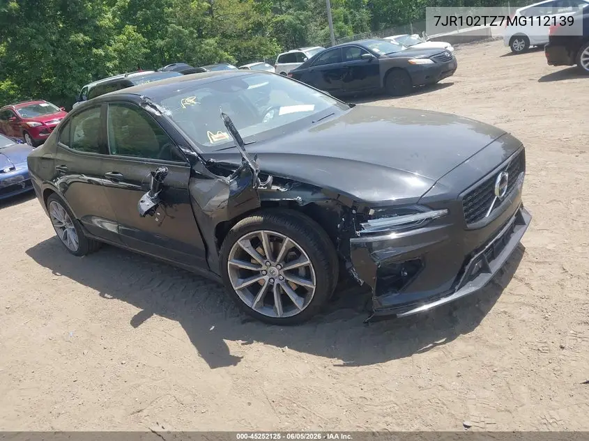 2021 Volvo S60 Momentum VIN: 7JR102TZ7MG112139 Lot: 45252125