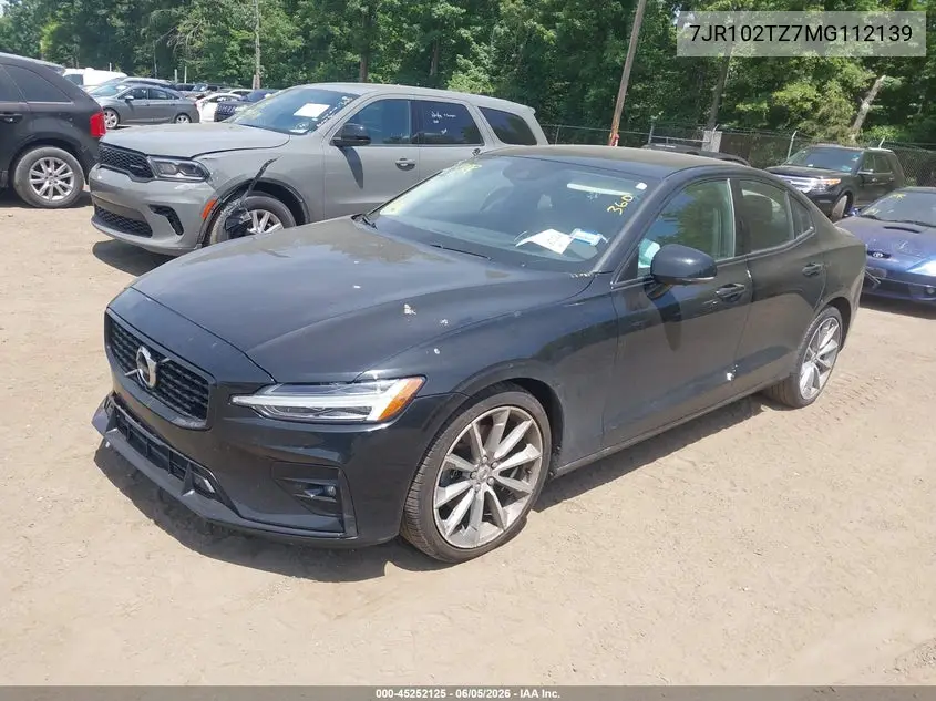 2021 Volvo S60 Momentum VIN: 7JR102TZ7MG112139 Lot: 45252125