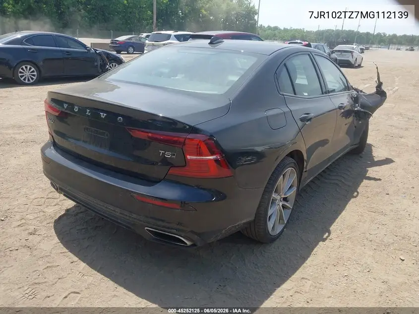 2021 Volvo S60 Momentum VIN: 7JR102TZ7MG112139 Lot: 45252125