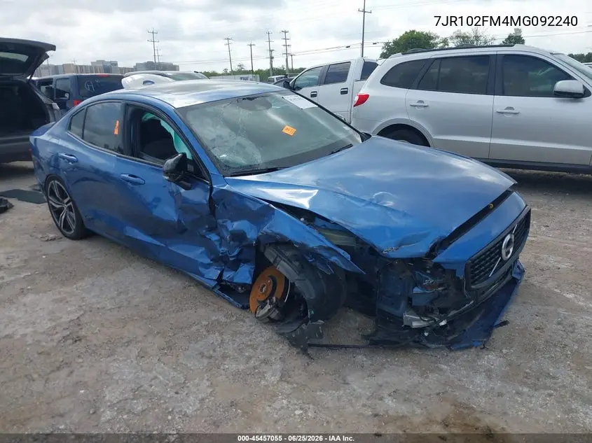 2021 Volvo S60 T5 R-Design VIN: 7JR102FM4MG092240 Lot: 45457055