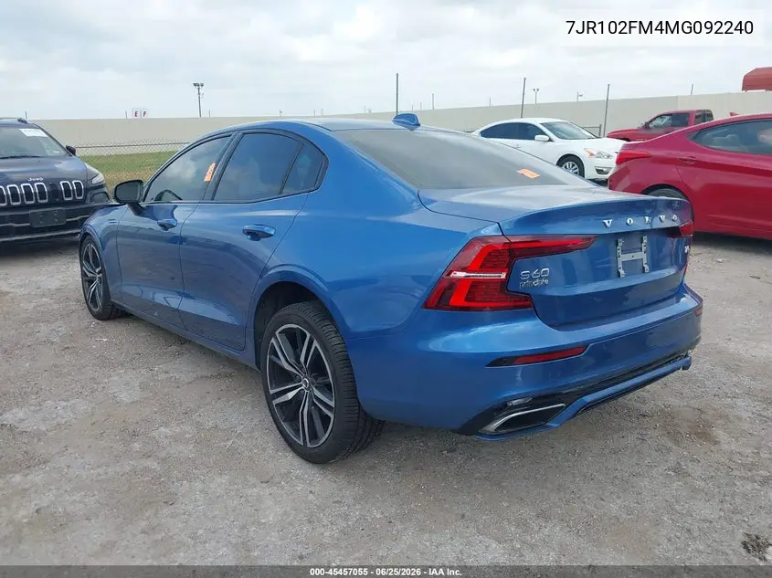 2021 Volvo S60 T5 R-Design VIN: 7JR102FM4MG092240 Lot: 45457055