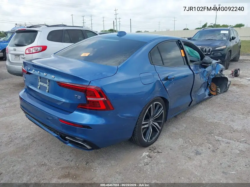 2021 Volvo S60 T5 R-Design VIN: 7JR102FM4MG092240 Lot: 45457055