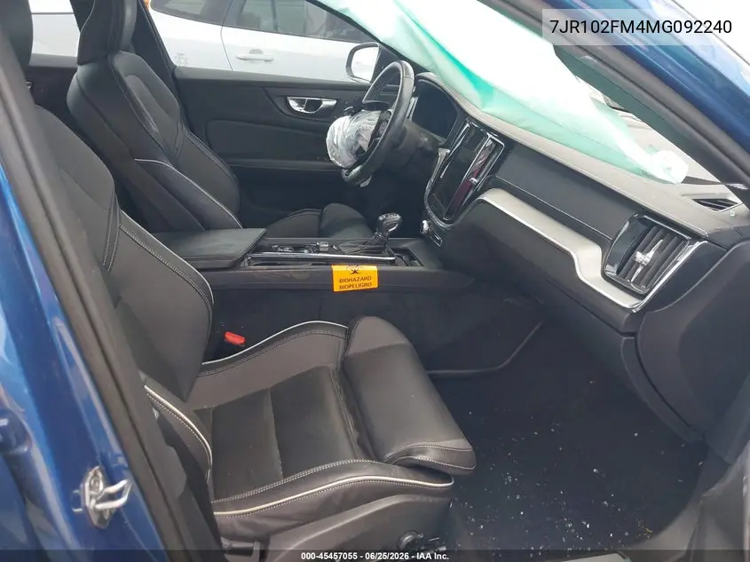 2021 Volvo S60 T5 R-Design VIN: 7JR102FM4MG092240 Lot: 45457055
