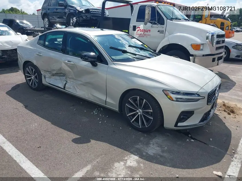 2021 Volvo S60 T5 Momentum VIN: 7JR102FZ9MG108721 Lot: 45501888