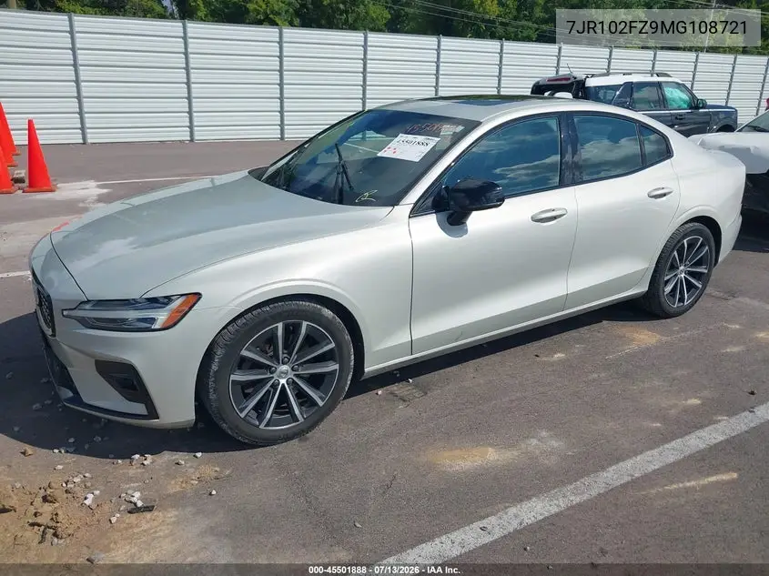 2021 Volvo S60 T5 Momentum VIN: 7JR102FZ9MG108721 Lot: 45501888