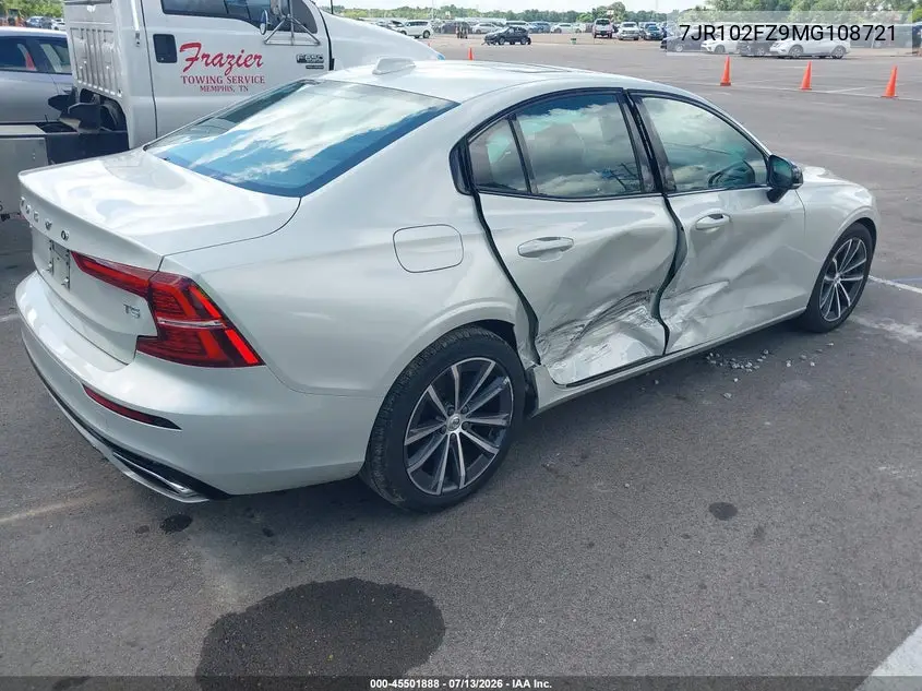2021 Volvo S60 T5 Momentum VIN: 7JR102FZ9MG108721 Lot: 45501888