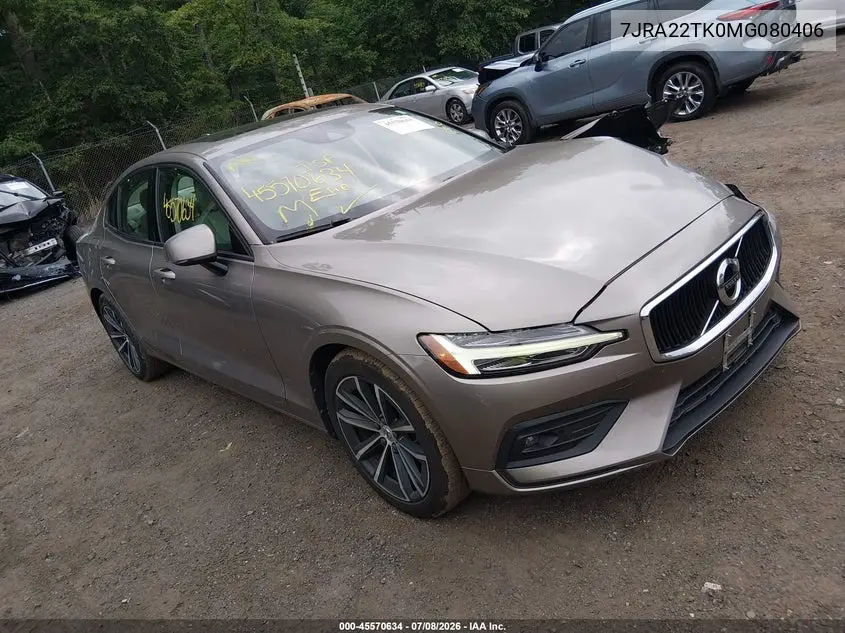 2021 Volvo S60 T6 Momentum VIN: 7JRA22TK0MG080406 Lot: 45570634