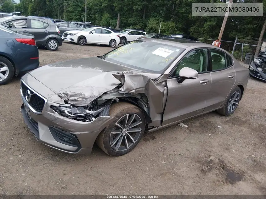2021 Volvo S60 T6 Momentum VIN: 7JRA22TK0MG080406 Lot: 45570634