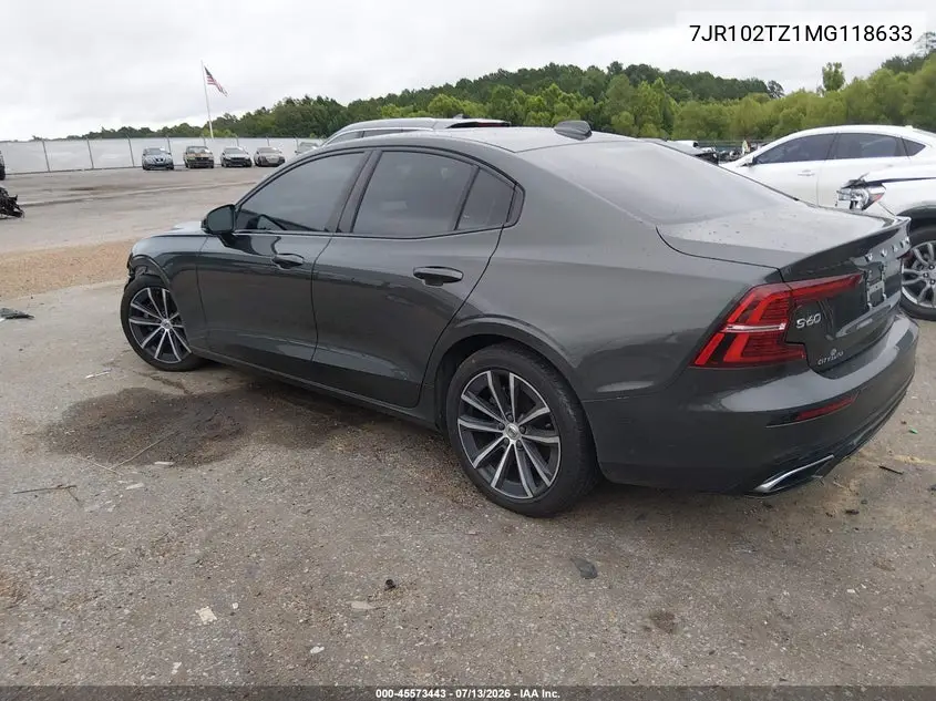 2021 Volvo S60 T5 Momentum VIN: 7JR102TZ1MG118633 Lot: 45573443