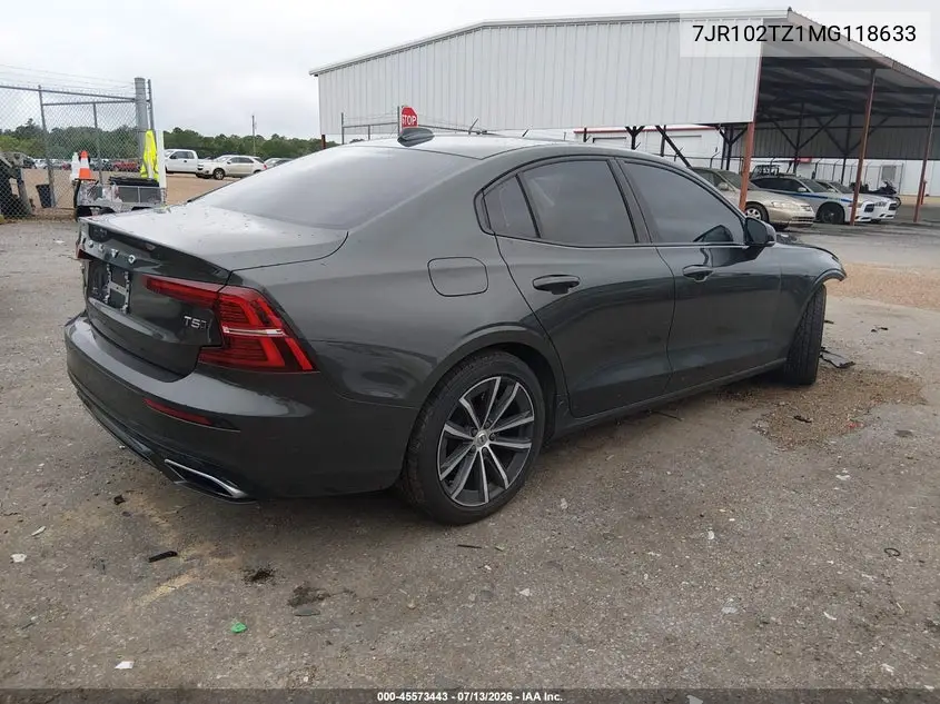 2021 Volvo S60 T5 Momentum VIN: 7JR102TZ1MG118633 Lot: 45573443