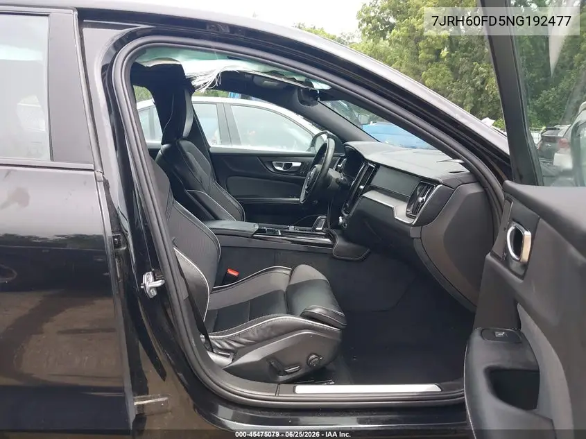 2022 Volvo S60 Recharge Plug-In Hybrid T8 Black Edition R-Design Extended Range VIN: 7JRH60FD5NG192477 Lot: 45475079