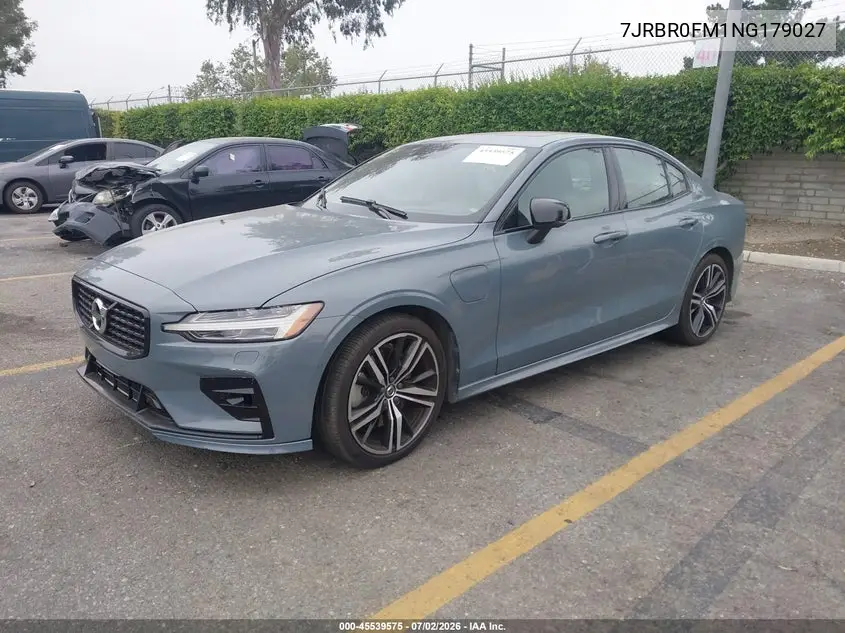 2022 Volvo S60 Recharge Plug-In Hybrid T8 R-Design VIN: 7JRBR0FM1NG179027 Lot: 45539575