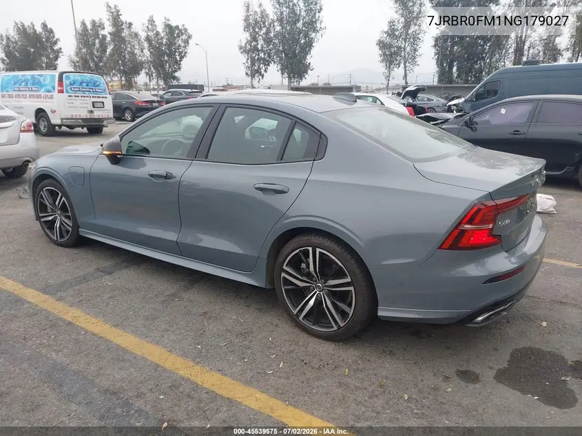 2022 Volvo S60 Recharge Plug-In Hybrid T8 R-Design VIN: 7JRBR0FM1NG179027 Lot: 45539575