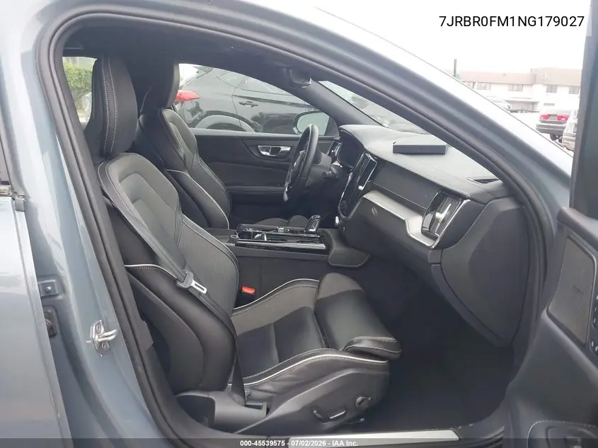 2022 Volvo S60 Recharge Plug-In Hybrid T8 R-Design VIN: 7JRBR0FM1NG179027 Lot: 45539575