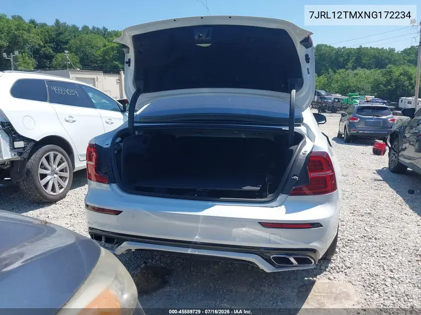 2022 Volvo S60 B5 R-Design VIN: 7JRL12TMXNG172234 Lot: 45589729