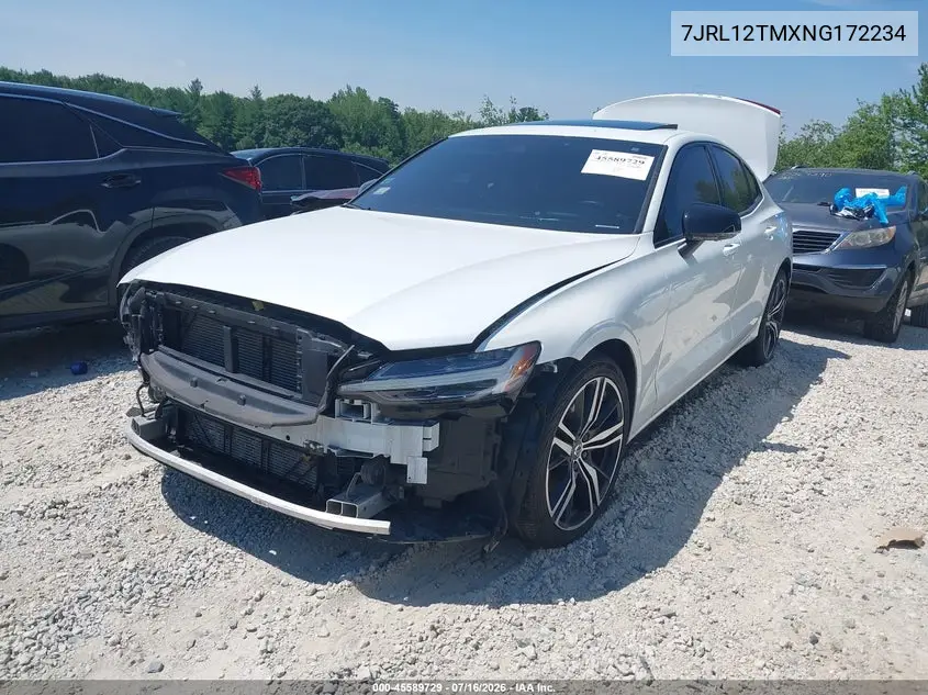 2022 Volvo S60 B5 R-Design VIN: 7JRL12TMXNG172234 Lot: 45589729