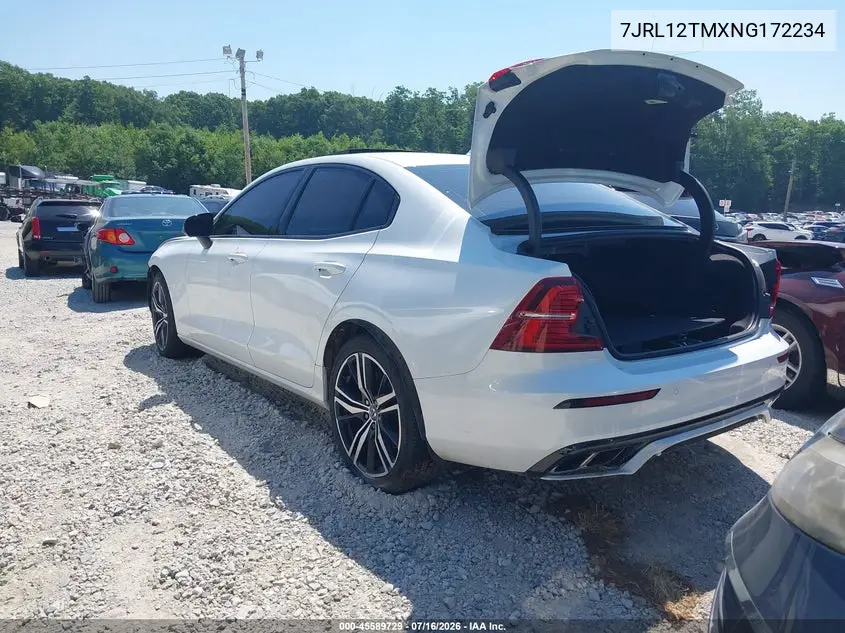 2022 Volvo S60 B5 R-Design VIN: 7JRL12TMXNG172234 Lot: 45589729