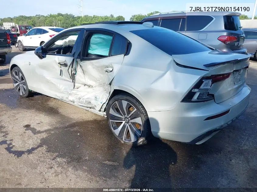 2022 Volvo S60 B5 Momentum VIN: 7JRL12TZ9NG154190 Lot: 45601574