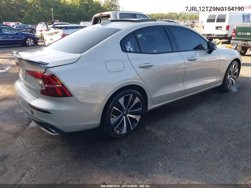 2022 Volvo S60 B5 Momentum VIN: 7JRL12TZ9NG154190 Lot: 45601574