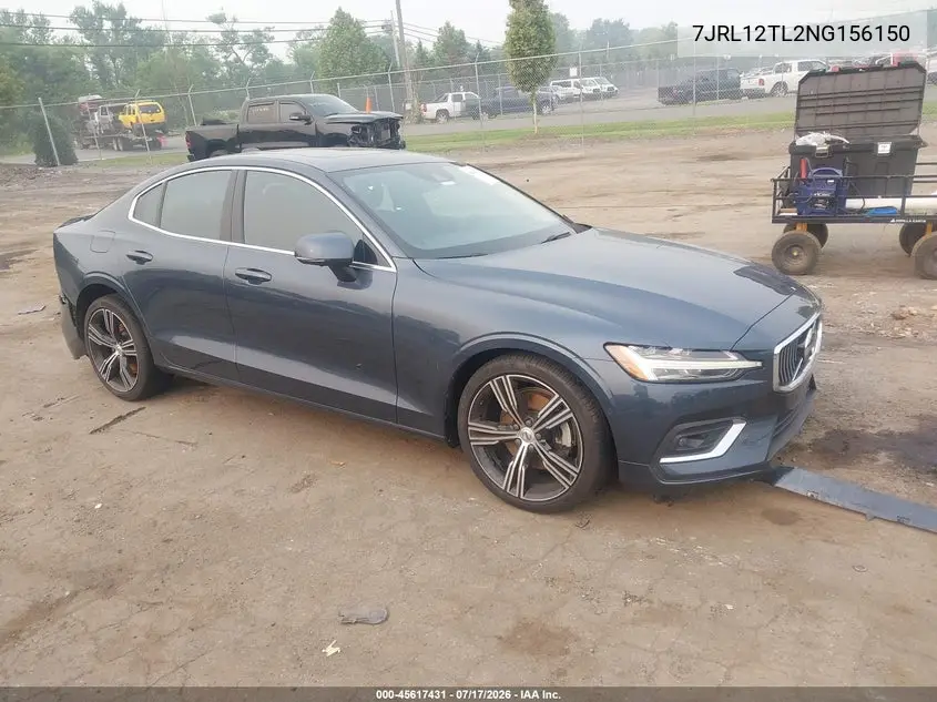 2022 Volvo S60 B5 Inscription VIN: 7JRL12TL2NG156150 Lot: 45617431