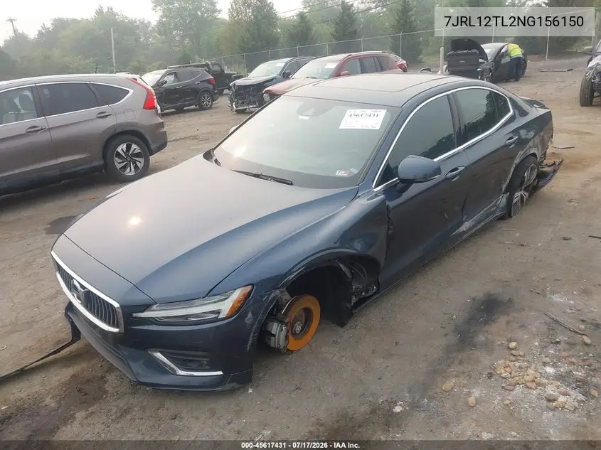 2022 Volvo S60 B5 Inscription VIN: 7JRL12TL2NG156150 Lot: 45617431