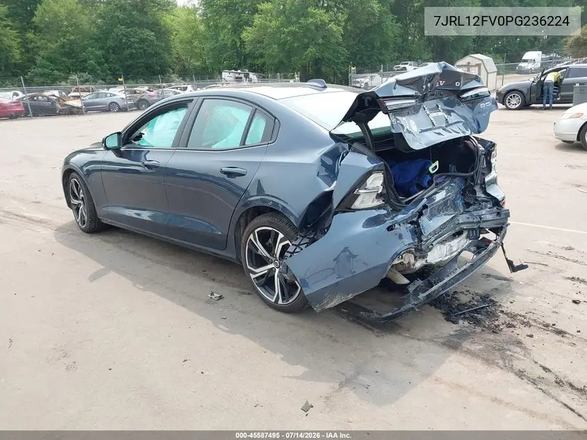 2023 Volvo S60 B5 Core Dark Theme VIN: 7JRL12FV0PG236224 Lot: 45587495