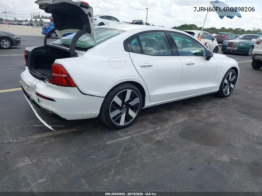 2024 Volvo S60 Recharge Plug-In Hybrid T8 Plus Dark Theme VIN: 7JRH60FL4RG298206 Lot: 45382920