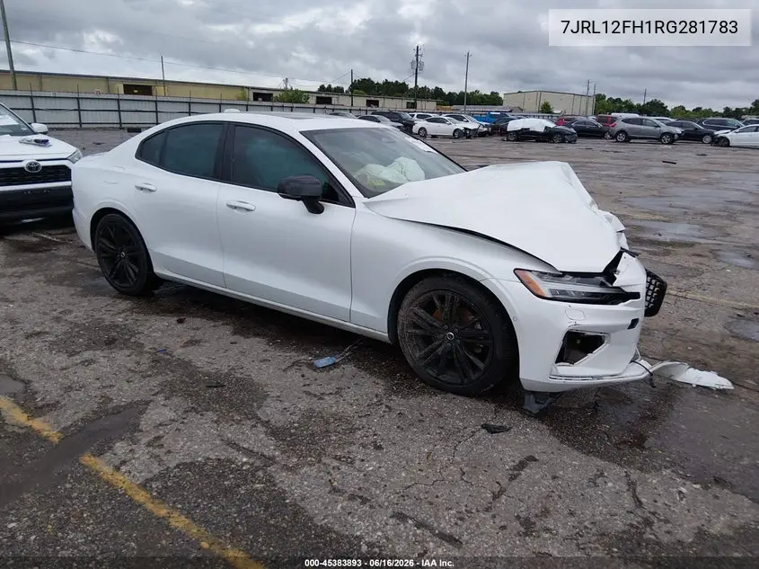 2024 Volvo S60 B5 Plus Black Edition VIN: 7JRL12FH1RG281783 Lot: 45383893